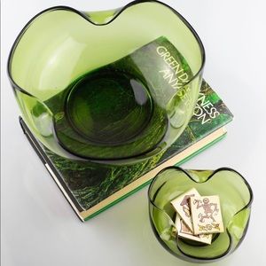 Vintage Anchor Hocking Avocado Green Mid Century